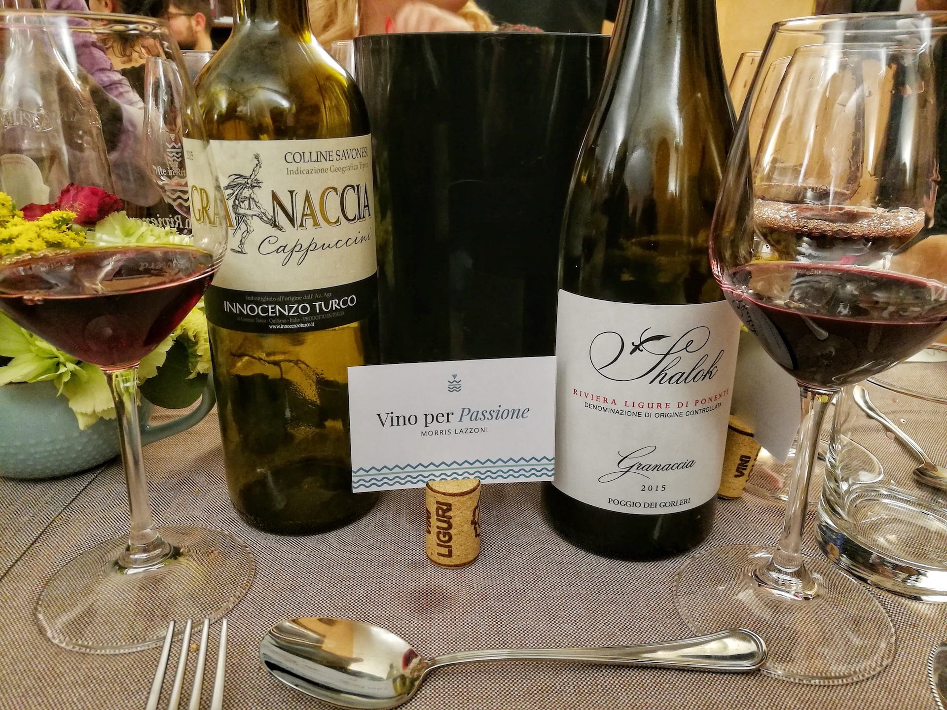 Due versioni di Granaccia alla cena di Vite in Riviera con lo chef Vivalda