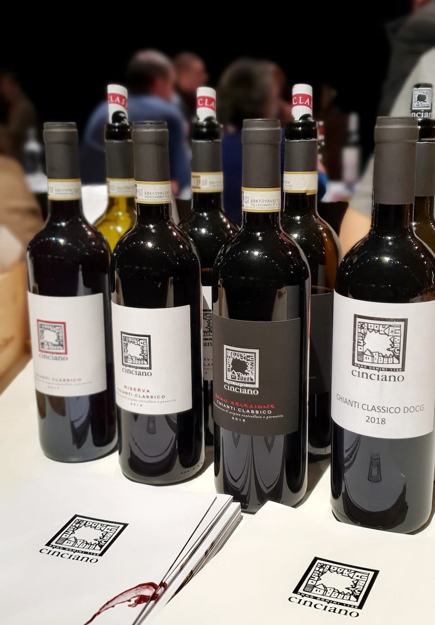 Gamma vini di Cinciano di Poggibonsi durante la Collection 2020 di Firenze